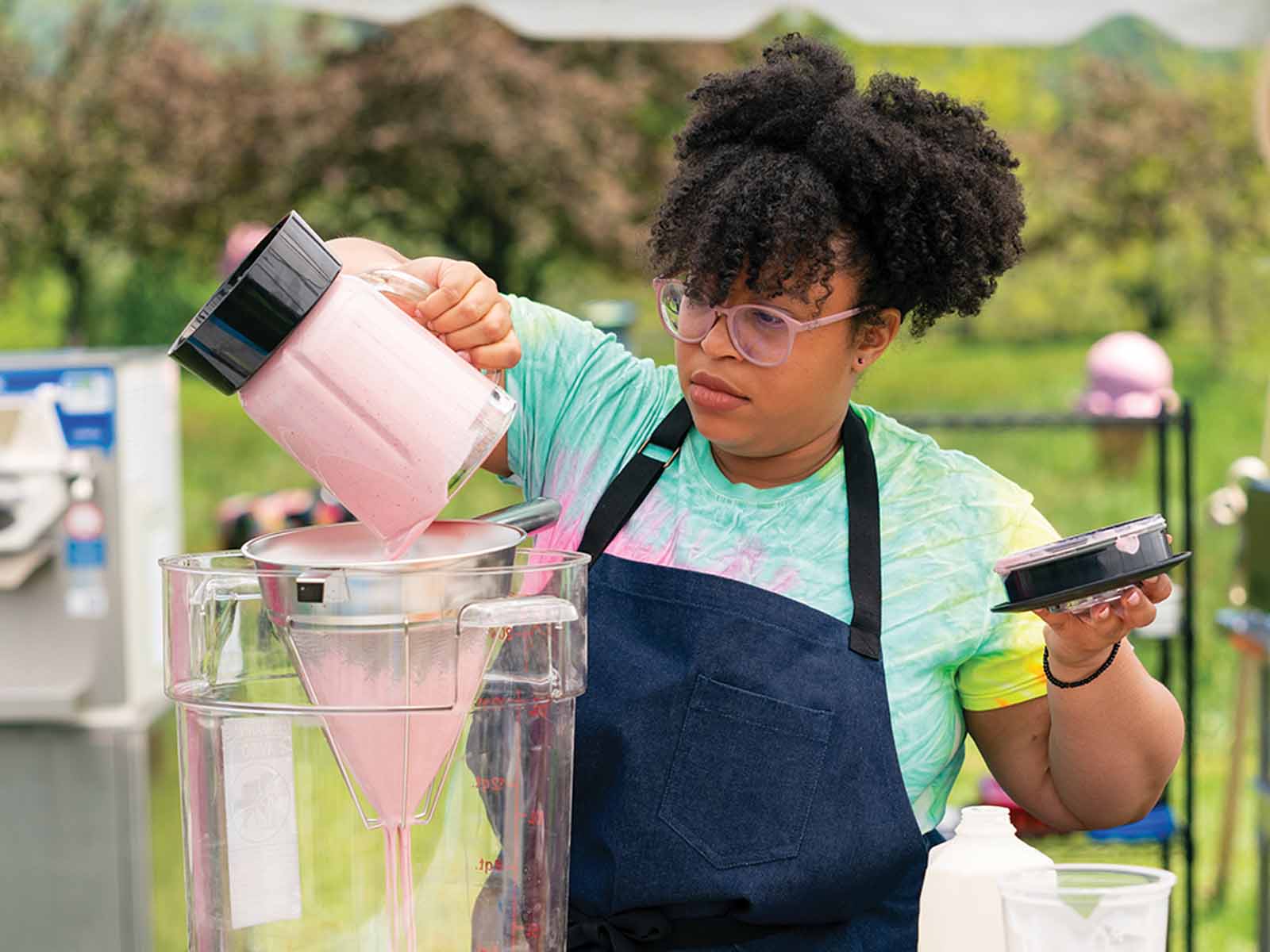 Rabia Kamara (B.S.’10/B) competing to create Ben & Jerry’s newest flavor on Food Network’s “Clash of the Cones” (Photo courtesy Food Network)